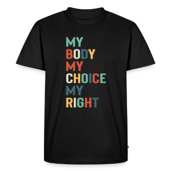 Mon corps Mon choix Mon droit - T-shirt Premium bio Homme - noir - Devant - Nico (187cm)