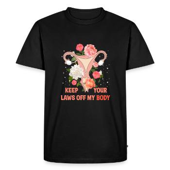 Gardez vos lois loin de mon corps - T-shirt Premium bio Homme - noir - Devant - Nico (187cm)