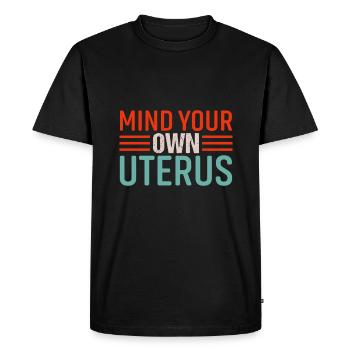 Prenez soin de votre propre utérus - T-shirt Premium bio Homme - noir - Devant - Nico (187cm)