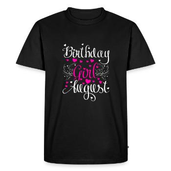 Anniversaire Fille Août - T-shirt Premium bio Homme - noir - Devant - Nico (187cm)