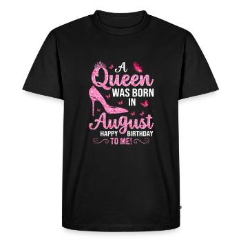 A queen was born in August - Men's Premium Organic T-Shirt - black - Front - Nico (187cm)