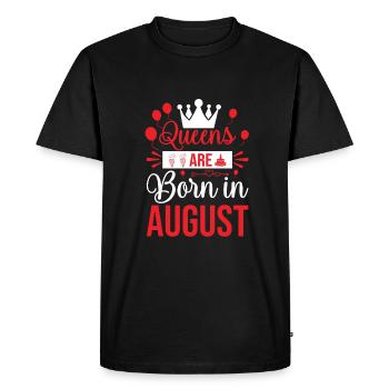 Queens are born in August - Men's Premium Organic T-Shirt - black - Front - Nico (187cm)