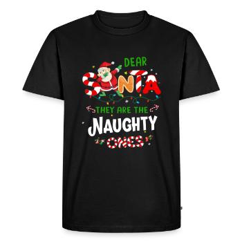 Cher Père Noël, vous êtes les vilains - T-shirt Premium bio Homme - noir - Devant - Nico (187cm)