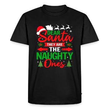 Cher Père Noël, vous êtes les vilains - T-shirt Premium bio Homme - noir - Devant - Nico (187cm)