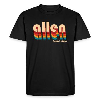 Retro Allen Name - Men's Premium Organic T-Shirt - black - Front - Nico (187cm)