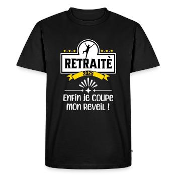 retraite humour - T-shirt Premium bio Homme - noir - Devant - Nico (187cm)