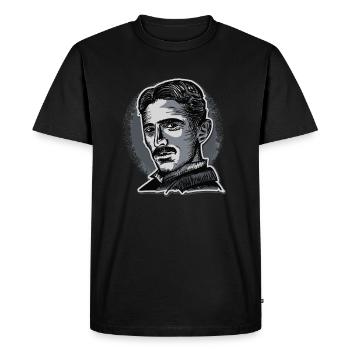 Nikola Tesla inventor, physicist, electrical engineer - Men's Premium Organic T-Shirt - black - Front - Nico (187cm)