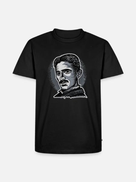 Nikola Tesla oppfinner, fysiker, elektroingeniør - Premium økologisk T-skjorte for menn - svart