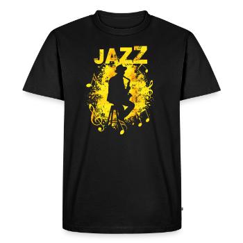 Jazz saxophonist - Men's Premium Organic T-Shirt - black - Front - Nico (187cm)
