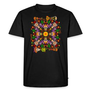 Célébrez le Jour des Morts en grand à la mexicaine - T-shirt Premium bio Homme - noir - Devant - Nico (187cm)