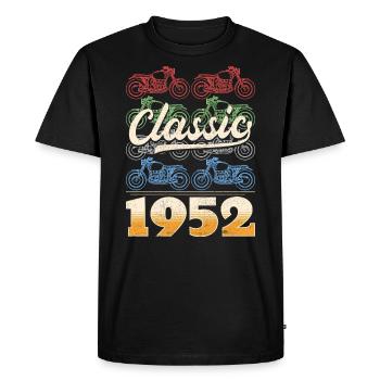 Biker 71st Birthday 1952 71 Years Anniversary - Men's Premium Organic T-Shirt - black - Front - Nico (187cm)