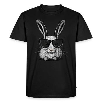 Lunettes de soleil blanches lapin - T-shirt Premium bio Homme - noir - Devant - Nico (187cm)