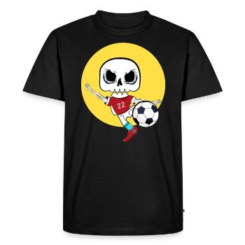 Skeleton Playing Soccer - Men's Premium Organic T-Shirt - black - Front - Nico (187cm)