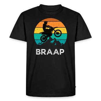 Moto Dirt Bike Pour Motard Rétro - T-shirt Premium bio Homme - noir - Devant - Nico (187cm)