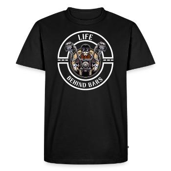 La vie derrière les barreaux squelette motos course cadeau - T-shirt Premium bio Homme - noir - Devant - Nico (187cm)