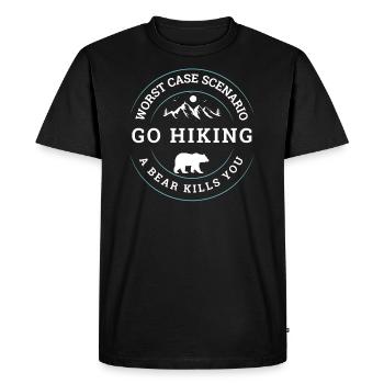 Partez en randonnée L’ours vous tue - Pour les amateurs de camping - T-shirt Premium bio Homme - noir - Devant - Nico (187cm)