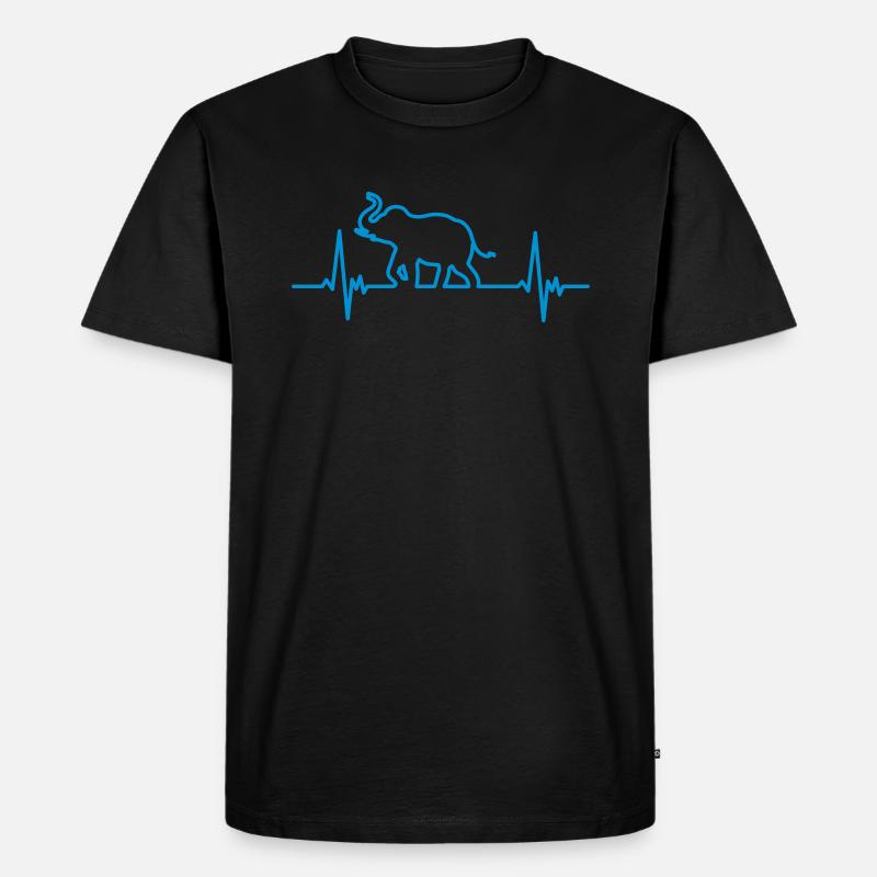 Elefant - Männer Premium Bio T-Shirt - Schwarz
