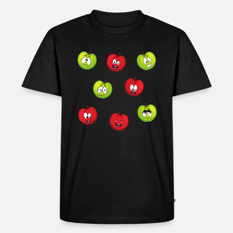 Äpfel - Männer Premium Bio T-Shirt - Schwarz