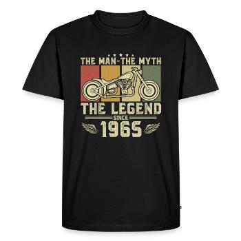 1965 Vintage né homme mythe légende moto - T-shirt Premium bio Homme - noir - Devant - Nico (187cm)