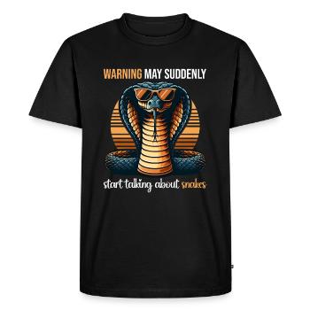 Warning May Suddenly Start Talking About Snakes - Men's Premium Organic T-Shirt - black - Front - Nico (187cm)