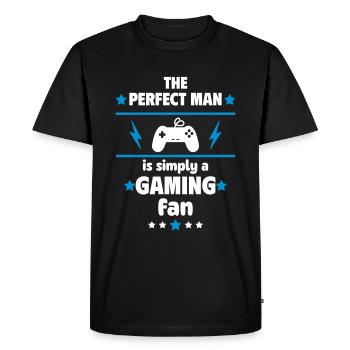 The perfect man is simply a gaming fan - Men's Premium Organic T-Shirt - black - Front - Nico (187cm)