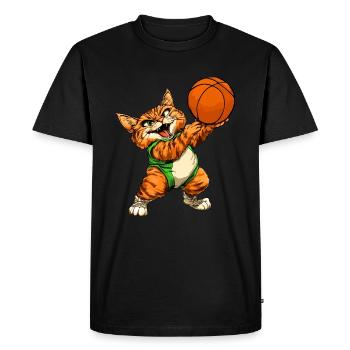 Chats Joueur de basket-ball / Chat de basket-ball - T-shirt Premium bio Homme - noir - Devant - Nico (187cm)