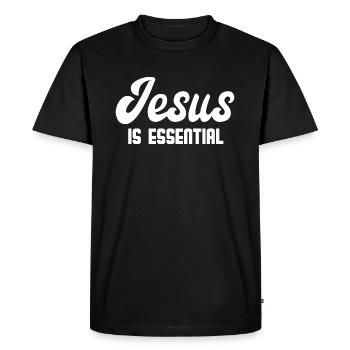 Jésus est essentiel - T-shirt Premium bio Homme - noir - Devant - Nico (187cm)