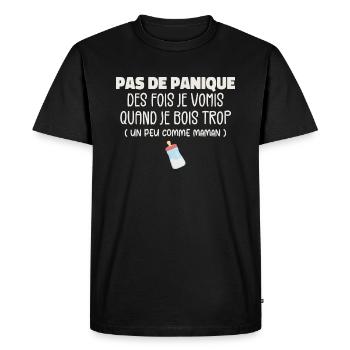 Bébé Cadeau Je Bois Comme Maman Humour Cadeau - T-shirt Premium bio Homme - noir - Devant - Nico (187cm)