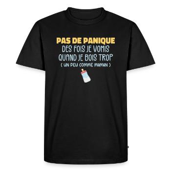 Bébé Cadeau Je Bois Comme Maman Humour Cadeau - T-shirt Premium bio Homme - noir - Devant - Nico (187cm)