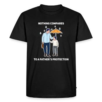 Father's Day Child Protection Design - Men's Premium Organic T-Shirt - black - Front - Nico (187cm)