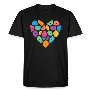 Escalade Coeur Escalade de bloc Escalade - T-shirt Premium bio Homme - noir - Devant - Nico (187cm)