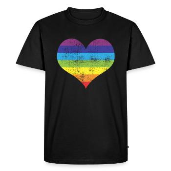 cœur - T-shirt Premium bio Homme - noir - Devant - Nico (187cm)
