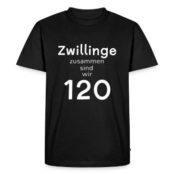 Cadeau d'amusement drôle d'anniversaire 60 ans de jumeaux - T-shirt Premium bio Homme - noir - Devant - Nico (187cm)
