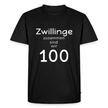 Anniversaire 50 ans Jumeaux Drôle Plaisir Plaisir - T-shirt Premium bio Homme - noir - Devant - Nico (187cm)