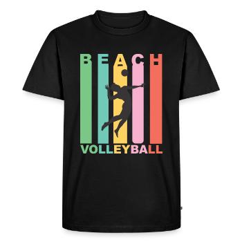Retro Vintage Full Ball Sport Gift Old School - Men's Premium Organic T-Shirt - black - Front - Nico (187cm)