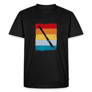Flûte à bec rétro - T-shirt Premium bio Homme - noir - Devant - Nico (187cm)