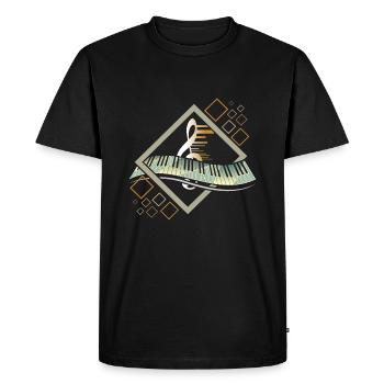 Piano piano - Men's Premium Organic T-Shirt - black - Front - Nico (187cm)