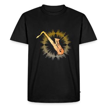 Saxophone Saxophone player - Men's Premium Organic T-Shirt - black - Front - Nico (187cm)