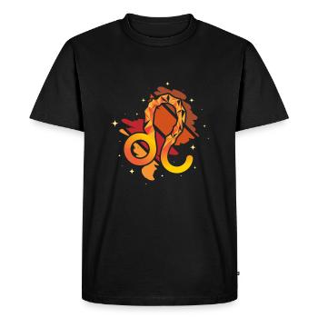 Signe du zodiaque Lion - T-shirt Premium bio Homme - noir - Devant - Nico (187cm)