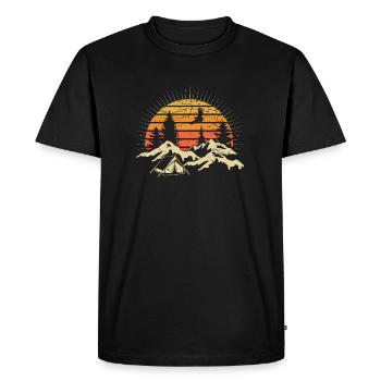 Camping Sonnenuntergang Zelten Berge Wildnis - Männer Premium Bio T-Shirt - Schwarz - Vorne - Nico (187cm)
