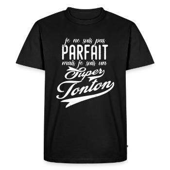 Super tonton cadeau super tonton humour - T-shirt Premium bio Homme - noir - Devant - Nico (187cm)