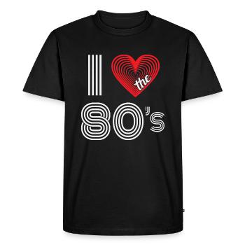 J’aime le carnaval rétro des années 80 Fête à thème des années 80 - T-shirt Premium bio Homme - noir - Devant - Nico (187cm)