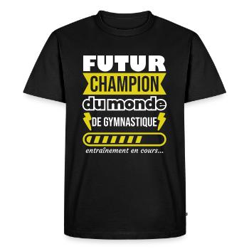 Futur champion du monde de gymnastique,Sport,Gym - T-shirt Premium bio Homme - noir - Devant - Nico (187cm)