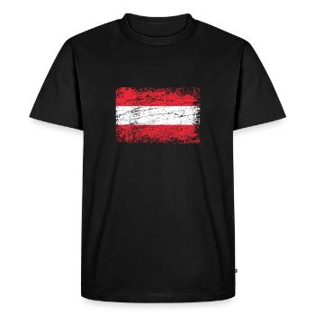 Autriche drapeau drapeau used look - T-shirt Premium bio Homme - noir - Devant - Nico (187cm)
