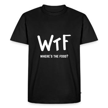 Où est la nourriture - T-shirt Premium bio Homme - noir - Devant - Nico (187cm)