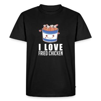 J'aime le poulet frit Crips seau de pilon drôle - T-shirt Premium bio Homme - noir - Devant - Nico (187cm)