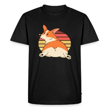 Corgi butt - Men's Premium Organic T-Shirt - black - Front - Nico (187cm)