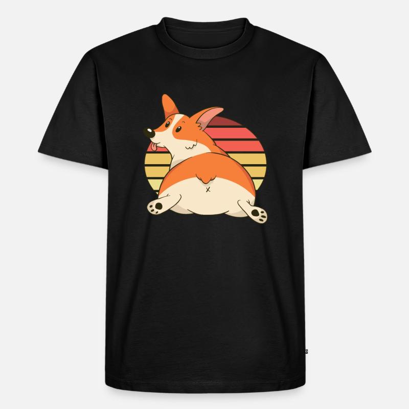 Corgi Hintern - Männer Premium Bio T-Shirt - Schwarz