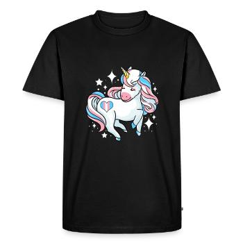 Transgender unicorn Trans Pride - Men's Premium Organic T-Shirt - black - Front - Nico (187cm)