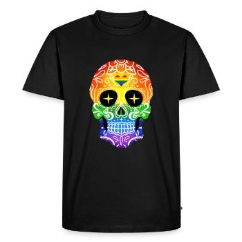 Gay Pride du crâne de sucre - T-shirt Premium bio Homme - noir - Devant - Nico (187cm)